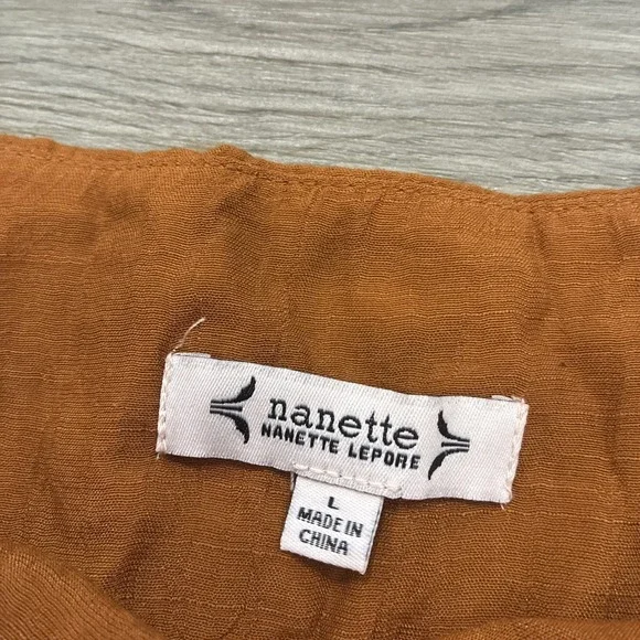 Nanette Lepore Womens Wide Leg Tiered Palazzo Pants Size Size L Tan Brown - Picture 5 of 6